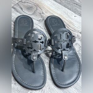Tory Burch Dark Grey Cutout Sandals